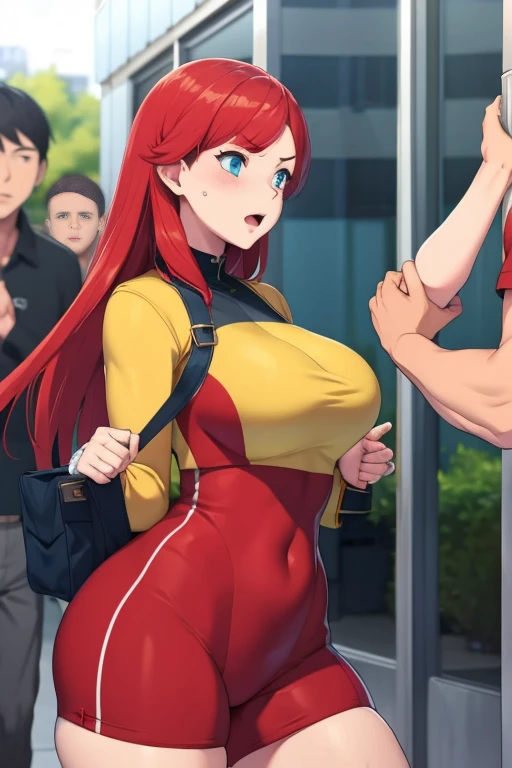 score_9, score_8_up, source_anime, standing, hijabi, indoors, night, night sky, nighttime, hijab, smirk, fangs, ikuchan, balcony, town background, male wearing shorts, muscular male, ((muscular femalw)), dark skinned male, muslim female, interracial, medium breasts, boyfriend, couple, looking at viewer, faceless male, light skinned male, cuckold pov, ntr, netorare, standing side by side, standing, cuckolding, cuck, 1girl, 1boy, smug, humiliation, ((faceless male)), ((size difference)), tall male, ((worship)), ((light skinned male))), gown, dress, abs, navel, short dress, red dress, extremely muscular female, male head out of frame, ((size difference)), , ((large male)), solo focus, choker, solo focus