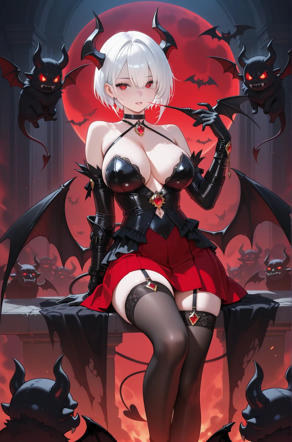 Oni woman, black horns, sexy, transparent breast, transparent clothes, athletic, skinny, fit, red skin, bones, black eyes, eyeball tattoo, nordic tattoos, full body photo, artistic pose, very angry face, long fangs, silk, diamond face, demon tail, neo noir, tentacles on back, wings demon, dragon scales, , strong shadows, yellow light, blue flames, bloodborne, detailed face, open mouth, sparks, fibred muscles, spores, bald head, big legs, crocodile coat, dragon head cap, hands hair, gargolyes background, hell, jail, night, sturdy, detailed abs, dark nipples, bloody face, bloody fangs, bloody mouth, hurts, scars, shinying eyes, transparent underwear, war pose, spread legs, knee, white underwear, lether gloves, long claws, bloody claws, without pants, no underwear, wet underwear, slim breast, slim tanga transparent, grab crystal daga, bdsm style, whipm long tongue, sneake tongue, tongue out, blood tears, transparent sexy underwear, showing pubic hair, perfect vaginal shape, (masterpiece), perfect, direct light, underlight, long nails, claws, trenzas, sharp, knife, mechas, injuries, bulge, crown, pendants, piercing, nipple piercing, grey hair, short hair, ground pose, sitting, detalied vagina, fiber muscles, strong jaw, vitiligo skin, golden sky, smal boobs, tiny boobs, tiny breast, 18 years old, ahegao, cat tail, cat ears, cat eyes, sneake tongue, sneake eyes, viperine, scowling, golden clothes, golden chains, golden details. small chest, samall tits, small body, skinny, black skull, bones, crying, fox head