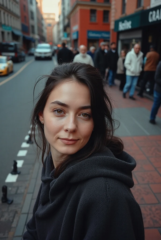 A selfie of a pretty young woman, Aufgenommen mit iPhone-Kamera