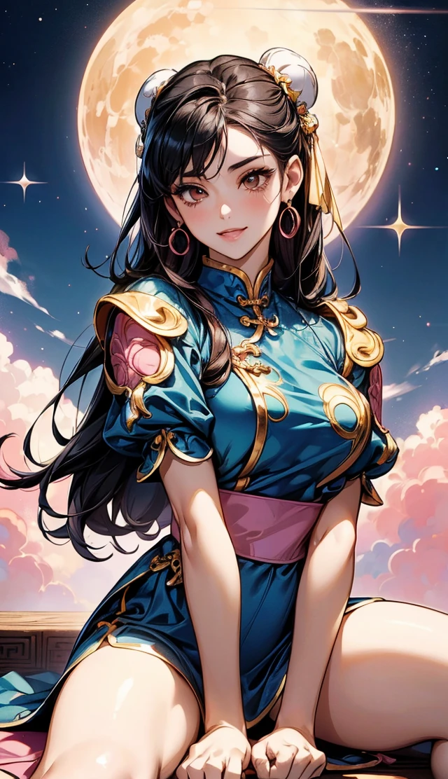 (high quality, best quality, highres, masterpiece:1.2), (utopian africa, african:1), (1girl, woman, smirking:1.1), (happy ninja, wearing ninja tabi:1), (brown_hair, very_long_hair, asymmetrical_hair:1), (narrowed_eyes:1), (lovely village:1.1), (beauteous moon:1.5), <lora:more_details:0.3>,