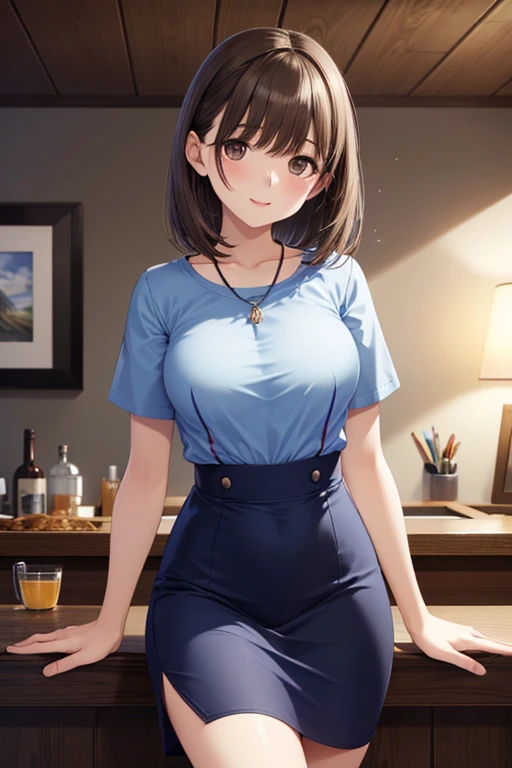 (masterpiece:1.2, top-quality), (realistic, photorealistic:1.4), beautiful illustration, (natural side lighting, movie lighting), depth of fields, nsfw, 
beautiful detailed hair, beautiful detailed face, beautiful detailed eyes, beautiful clavicle, beautiful body, beautiful chest, beautiful thigh, beautiful legs, 
((looking back, back view, from below)), 1 girl, 12 years old, (perfect anatomy, anatomically correct, super detailed skin), cute and symmetrical face, perfect face, perfect eyes, 
(medium hair, bob cut, light brown hair), bangs, maroon eyes, big eyes, long eye lasher, (large breasts, seductive thighs), perfect body, shiny skin, pink skin, slim, slender, 
(detailed cloth texture, white collared shirt, red skirt), (breast flick:1.4), (their backs, butt), 
(beautiful scenery), evening, (cafe:1,2, many people behind), standing, (lovely smile, parted lips), 