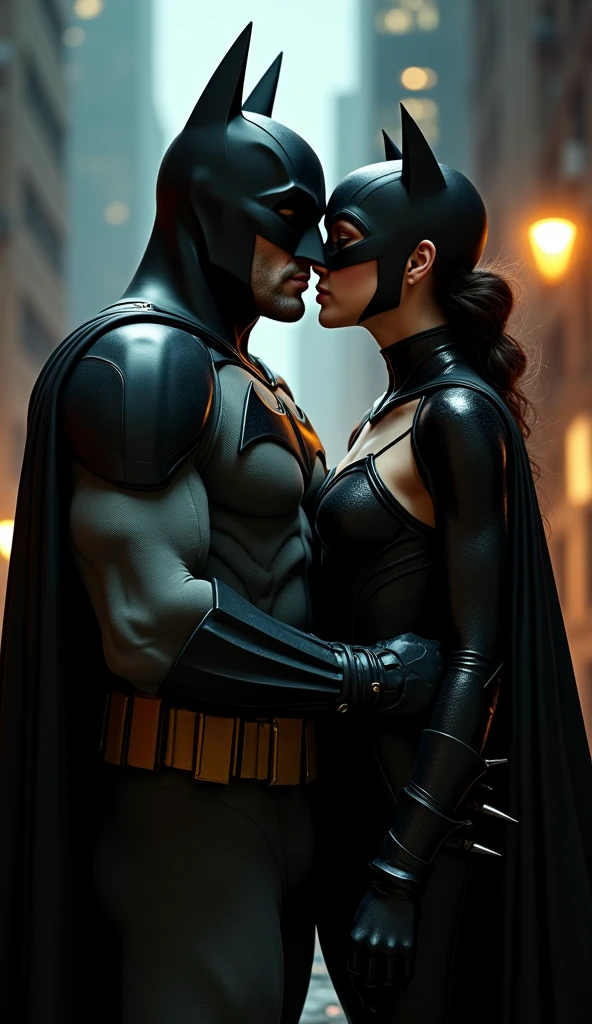 masterpiece, 4k , hyperrealism , batman and sexy batwomen standing side by side