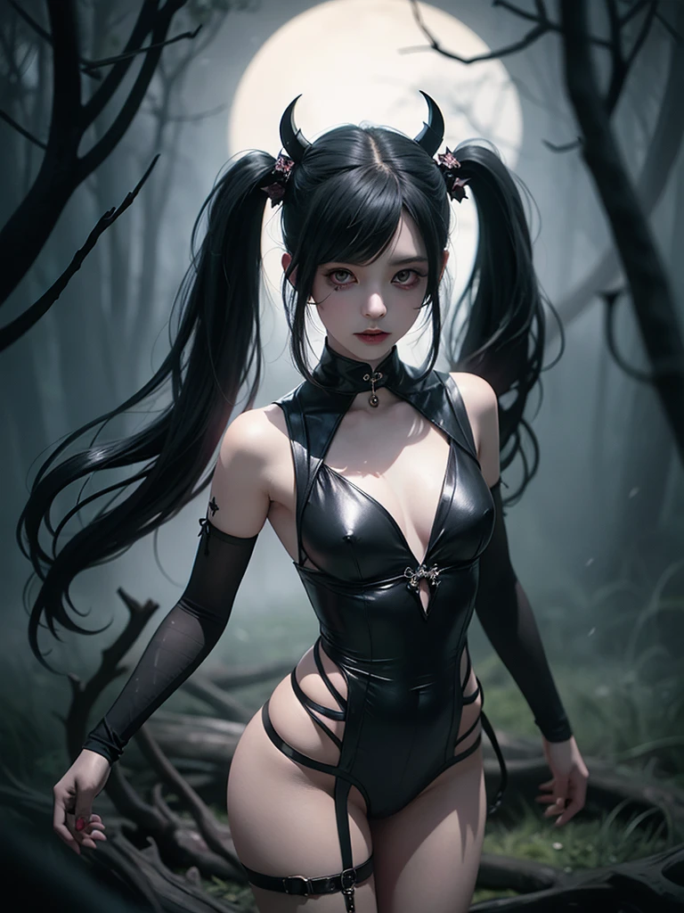 best quality,ultra-detailed,realistic:1.37,2girls,devilish women,dark and mysterious,sharp focus,physically-based rendering,hellish background,red and black color scheme,dramatic lighting,glowing eyes,devil horns,long flowing hair,demonic makeup,sinister smiles,ominous atmosphere,contrast and shadows,evil and seductive,thorny vines,lingering smoke,hauntingly beautiful,witch-like appearance,sinister elegance,enchanted forest,magical and ethereal,temptation and forbidden desires,intense and captivating,devilish charm