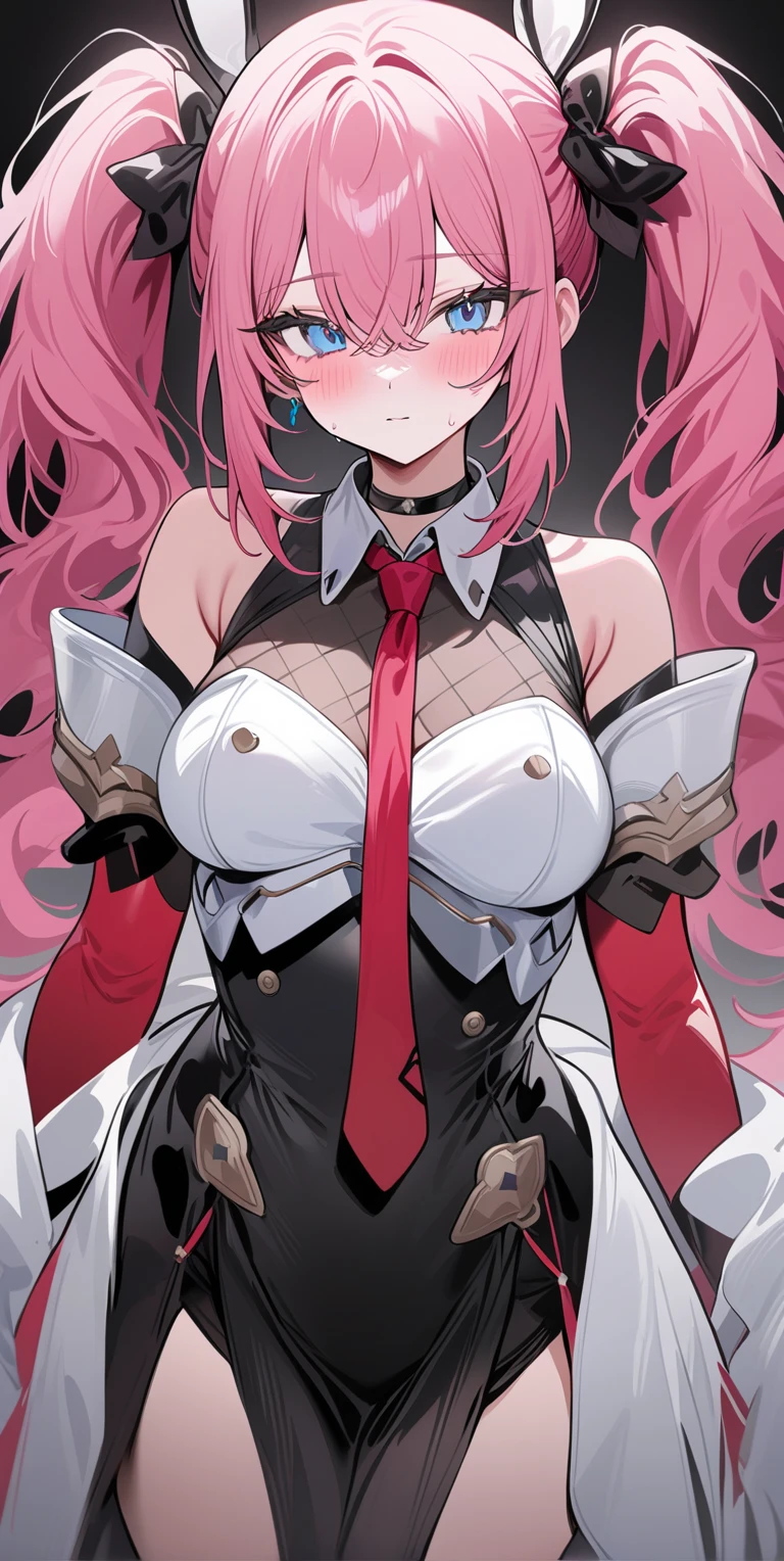 (score_9, score_8_up, score_7_up), (adult, 1femboy, seductive face, seductive expression), leaning forward, heart hands, close up, lipstick, magenta eyes, magenta long hair, bangs, smile, toned, manboobs, cat ears, cat makeup, maid, apron, wide hips, cleavage, fingerless gloves, thong, thick thighs, thigh highs, indoors, bar interior, cinematic, source_anime, rating_explicit,