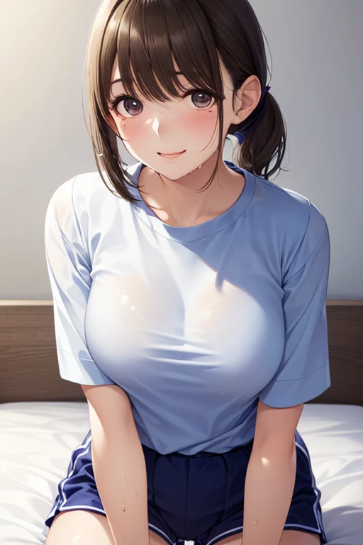 (Full nudity)、Masturbation、Acme Face、One girl,Brown Hair, (Brown eyes:1.5), (Small breasts:1.2),
 Medium chest, naked, Exposed Skin, (Put your arms behind your head, Underarm),Sitting、Spreading her legs、Vagina、Japanese-style room、Feeling erotic、
(masterpiece:1.2), Highest quality, High resolution, unity 8k wallpaper, (figure:0.8), (Beautiful attention to detail:1.6), Highly detailed face, Perfect lighting, Highly detailed CG, (Perfect hands, Perfect Anatomy)