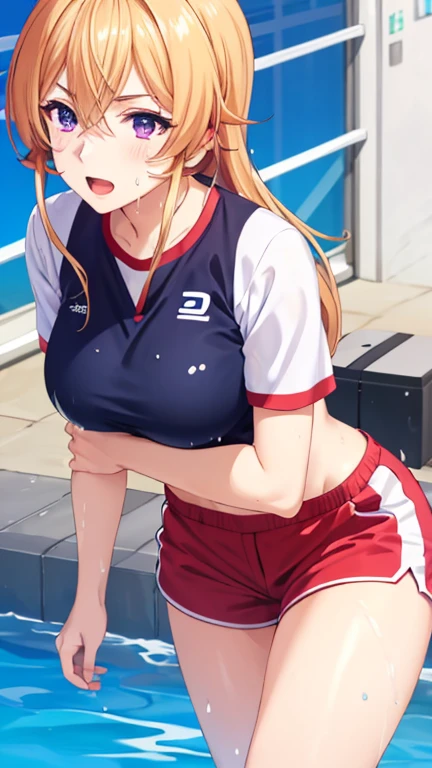 (masterpiece),(Highest quality),(Very detailed),(Best illustrations),(Best Shadow),Natural Light,(Detailed Background),(とてもbeautiful)(masterpiece),(Highest quality),(Very detailed),(Best illustrations),(Best Shadow),(Detailed Background),(とてもbeautiful), masterpiece, Highest quality, High resolution,,(masterpiece1.5),super high quality, Super detailed,Perfect drawing,One girl,alone,A sharp expression,stretch,beautiful,Gym suit,Short sleeve,Shorts,Sparkling,Super cute,(I confess Erina:1.2),(Highest quality,High resolution,masterpiece:1.2),Super detailed,Vibrant colors,View here,beautiful女性、光沢のあるbeautiful肌,、((Clear Face))、High Resolution、Vibrant colors、完璧なbeautiful女の子、