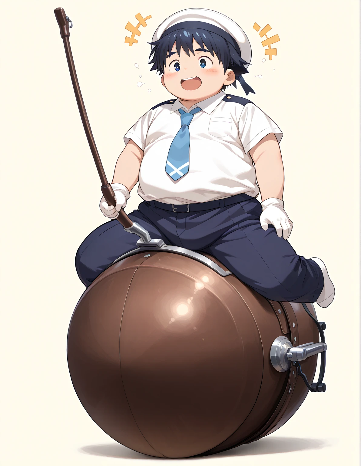 beautiful, chubby, (very short hair), (pudgy face), (naughty), ((high school students!), (handsome), thick, overweight, beefy, (nipples), (cute), (little brat), (naughty brat), (へそ), ぽっちゃりした体, big belly, 汗ばんだ体, (臭そうな体), (fullbody), (座っている), (school uniform)