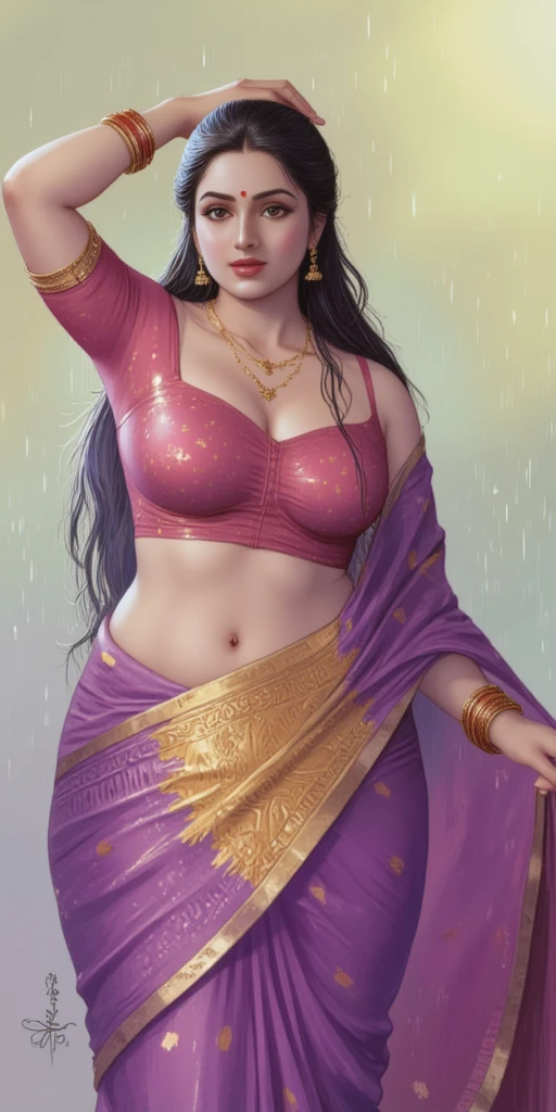 Make it real, realistic, savita bhabhi, blue saree, lavender bra, glasses, removing top, sexy body, curvy body, deep navel, cleavage