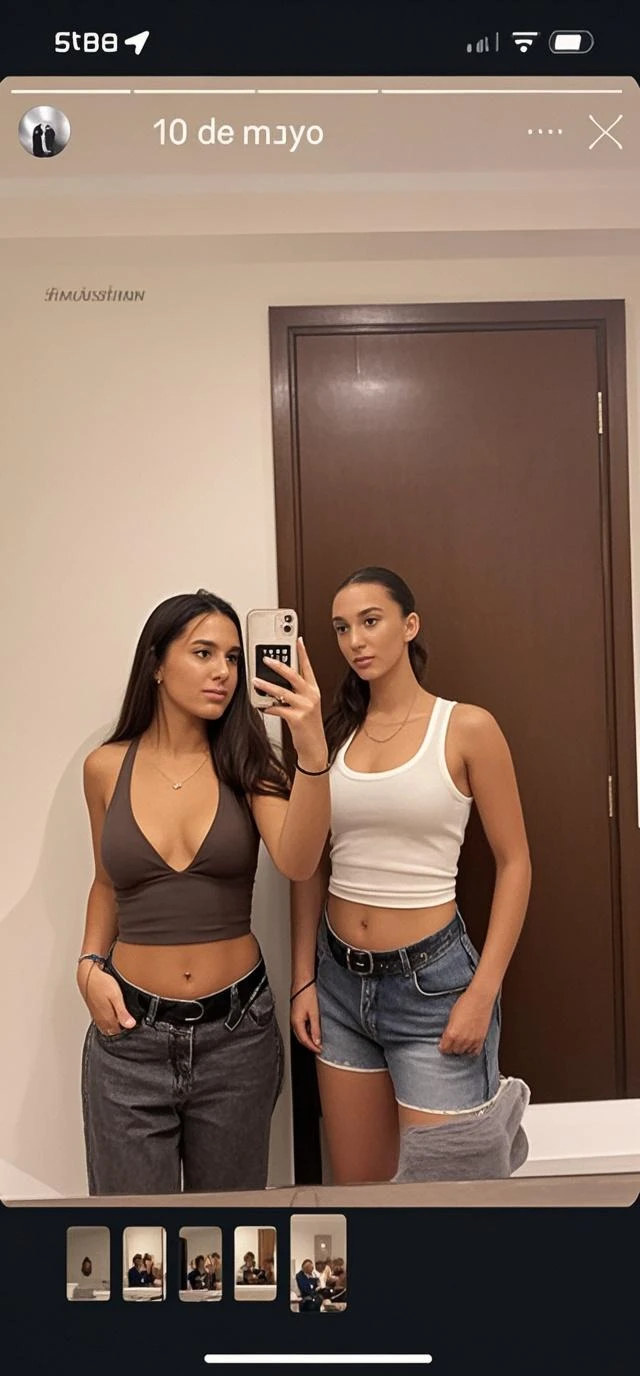 arafed woman in a denim top and black pants pointing at the camera, dua lipa, wearing a sexy cropped top, instagram model, casual pose, sexy pose, ana de armas, pointing at the camera, in an action pose, distorted pose, dasha taran, vshojo, kailee mandel, wearing a cropped top