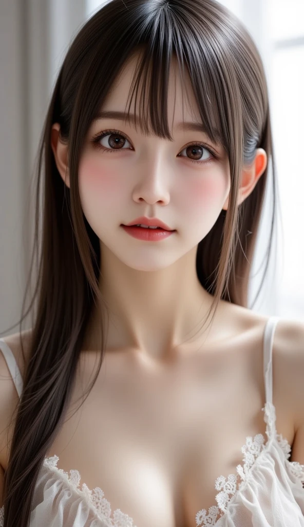 ((masterpiece: 1.3),8k, Realistic, RAW Photos, Highest quality: 1.4),whole body、 (One Girl), beautiful顔, (Realistic Face), (Brown long hair: 1.3), bangs, Perfect dynamic composition,(High quality with attention to detail, Realistic depiction of eyes:1.3)、(((maid、maid服、Hairdress、White knee-high socks、Cleavage)))、 profile、21talent、beauty、Well-formed face、Even out the eyes、Banditium Build、Balanced ratio、beautiful足、Fresh face、beautiful景色、beautifulヘアスタイル, (bangs), (smile), smile, Realistic eyes, Gloss, highlight, highlight in the Eyes, eyelash, 目の中のbeautifulディテール, (Realistic Skin), Shooting from the air、beautiful肌, Transparency、(beautiful)、 smile, teeth, Confused, charm, 超High resolution, Ultra-realistic, High resolution, Golden Ratio, clear eyes, Wet, Looking into the camera, ear, Shine, Long neck, double eyelid, Thin eyebrows、Big eyes, cheek, kind character, charm personality, kind, 圧倒的なcharm, bright personality