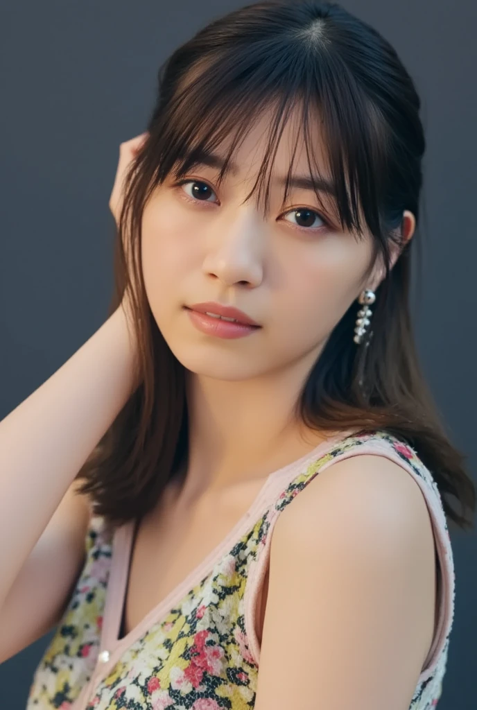 8K RAW Photos, highest quality, masterpiece, Ultra-high resolution, 3D, Realistic, One Girl, Asian, black_hair, black_Sailor_collar, length_hair, nose, Natural skin texture, light brown_eye, detailed eyes and face, smile, Beautiful feet, Huge breasts: 1.4、plump belly、Beautiful seaside location, (Detailed Background), (Huge breasts: 1.5), Blurred Background, Tiny Bikini Swimsuit、Chubby、Big Ass、from the front、