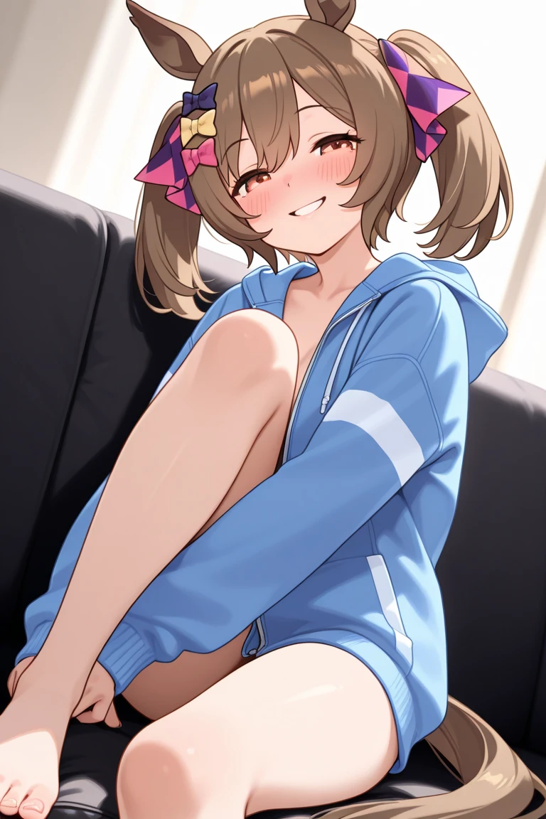 18 year old girl, large eyes, big eyelashes, thin eyebrows, half full cheeks, thick lips, curly brown hair, Brazilian long-sleeved football shirt with number 10, showing her huge ass, pink panties, long white socks, in pose on all fours