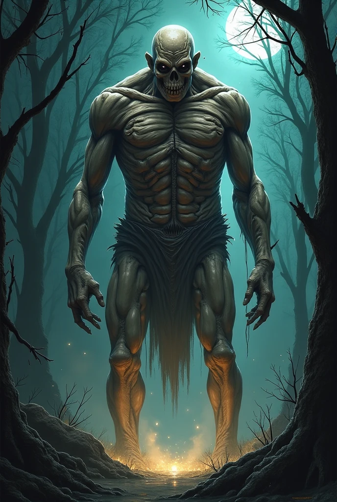 an inhuman being, made of exposed flesh and cells from several different animals and hideous