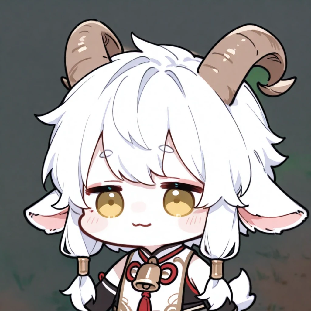 score_9, score_8_up, score_7_up, score_6_up, source_anime, anime screencap, Detailed Background, BREAK lauriescooper, 1girl, horns, sheep horns, very long hair, white hair, , sheep girl, young, BREAK, annoyed, loli_, child_, orange dress, red scarf, outdoors, forest, upper body, dappled sunlight, shade, tree, looking up, from above, looking at viewer, half-closed eyes, headpat, fellatio, pov. penis, saliva, standing, standing blowjob,