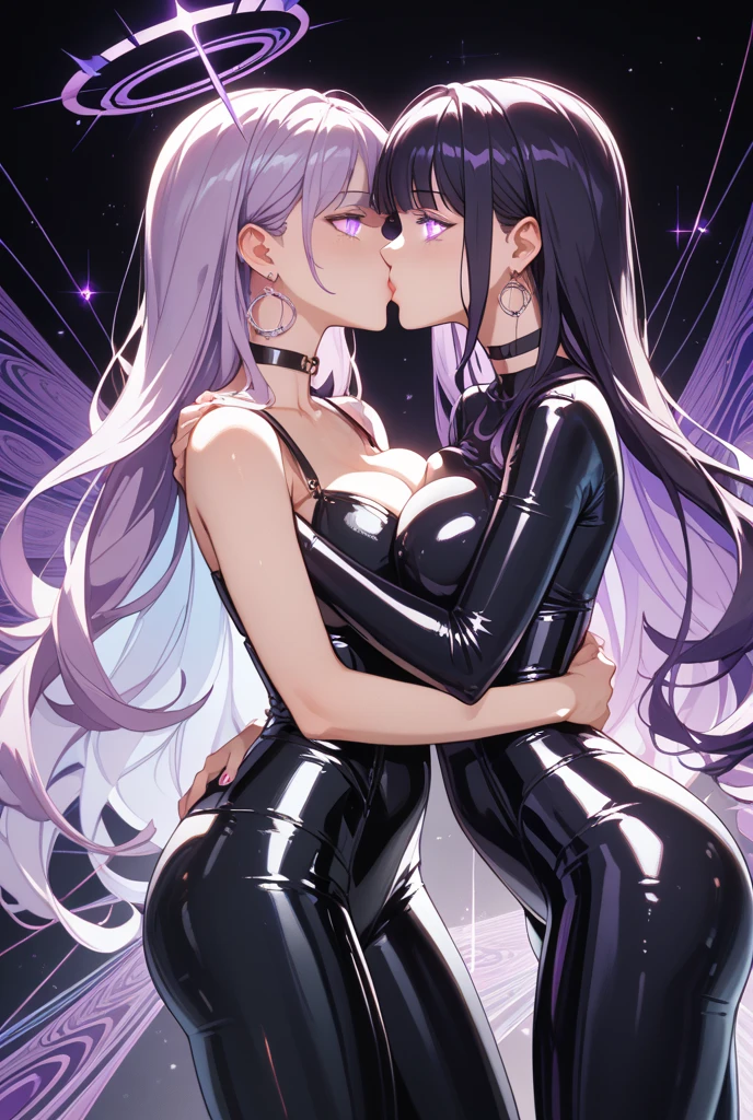 Woman straddling on lap of another woman, making out very passionately, hugging tight, very seductive, amazingly hot