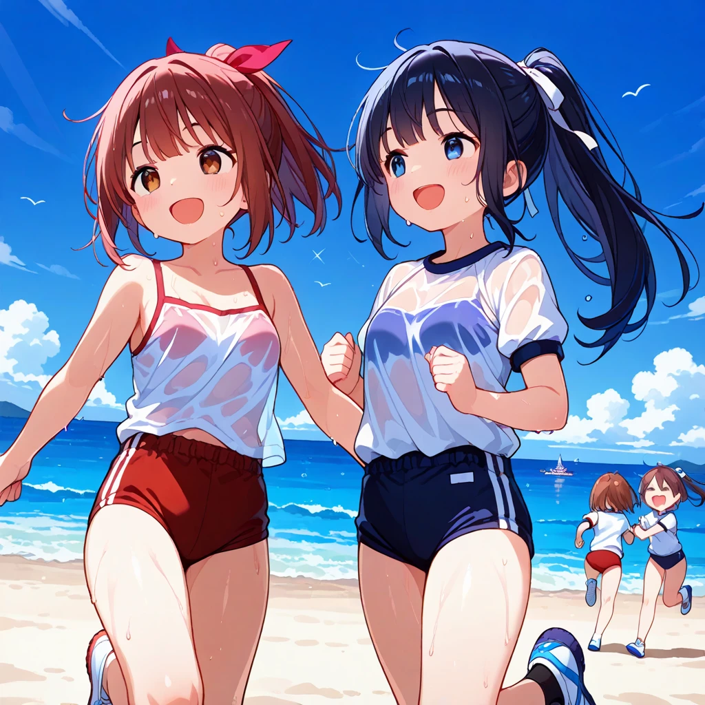 highest quality, masterpiece, Ultra-high resolution, 8k,
Show anime style , One, Soft Line Art, Digital Enhancement, shojo anime touch, shojo manga core, Flowing fabric, close, Soft Drawing, Ultra-Definition Digital Anime Art, Clear facial depiction, Super detailed girl cartoon character art, Ultra-detailed manga style, highest qualityの色,
(Short brown hair), Wet Hair,Beautiful brown hair, Clear brown eyes, Slightly chubby,Small breasts,The butt is small,(((Teasing Smile))),wave hands,
Summer sky,midsummer,Playing in the sea,Splattering splashes,Have a great time,Your T-shirt is wet,Happy Smile,Half-submerged in the sea,Look up at the sky,Angle from the front