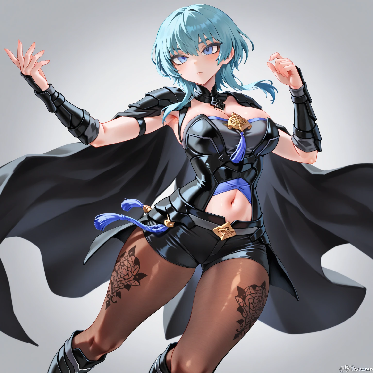,beautiful girl,torn clothes,defeat,pain,Weakness,4k,8k,Tattoo on thigh,pencil skirt,belt,protector,Blue image,highest quality