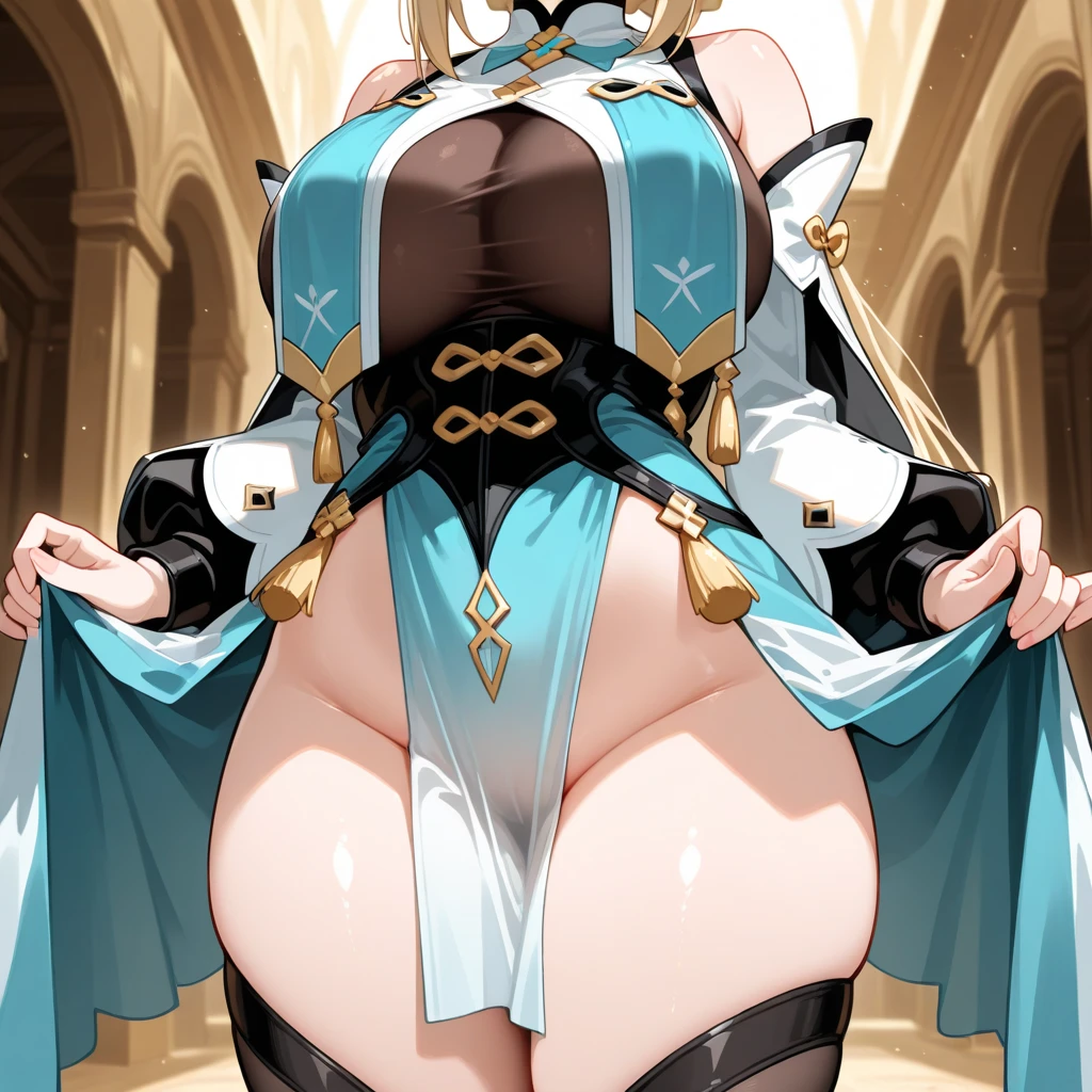 score_9,score_8_up,score_7_up,score_6_up,source_anime, shiny, 1girl, huge breasts, (masterpiece:1.2), best quality, absurd res, ultra detailed ,anime,game cg, bottomless, looking_at_viewer, curvy, embarrassing, cute face, nsfw, eroge, ero, puffy nipples, yoji ohara, final fantsy, gura gawr, [blue|gray]granblue, granblue_fantasy_style_xl, cute girl, bottomless, 

pussy juice, thighhighs, arm cover, royal palace, nude,corset,cute pussy

bottomless, (standing and open stance:1), excessive pussy juice, cum strings, pussy juice trail, curvy, large breasts, breasts apart, saggy breasts,from below
