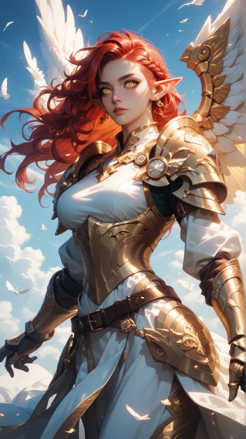 8K,Muscular々Goddess of Destruction,Super Beauty(Like the real thing),bulging muscles,Golden Eyes,Golden shorthair,Gorgeous goddess outfit,Gorgeous Goddess Shorts,Stern expression,Outside the Celestial Palace,Perfect Anatomy,charm,Volume measurement,Body balance,Digital single-lens reflex camera, Soft lighting, Detailed Background, Written boundary depth, Volumetric lighting, Sharp focus, Absurd, Realistic proportions, Excellent anatomy, (Realistic, 超Realistic:1.4), 16K HDR, dawn,A High Resolution,super Realistic 肌,Super beautiful expression,Fantasy art,Character Art,Wind effects:1.9、Cloud Effect:1.2、Full Rendering、Professional quality high resolution、Perfect contrast、Perfect lighting、Perfect composition、Perfect Skin、Perfect Fingers、Perfect breasts、Perfect Hair、Perfect Face、Realistic facial features,super highest quality,Slim figure,Perfect body line,Perfect hand shape,Anatomical body balance,Highly detailed face,Highly detailed eyes,Beautiful Lips,Excellent light particles,Cinema Lighting,Makeup,Ultra-high resolution,Ultra-Realistic Skin,God of Destruction Gauntlet,God of Destruction Leggings,Muscle Body,Hard and strong abs,Golden shorthair,1girl, (full body:0.8), fashionable, stylish clothing, detailed face, looking at viewer, shoulder, fur clothing, cleavage, editorial photography, realistic, realism, detailed intricate futuristic badge, detailed metal texture, intricate ornate filigree, crytal glass, bright led lighting, emblem, ultra hd, 4k, 8k, (red theme:1.4),
