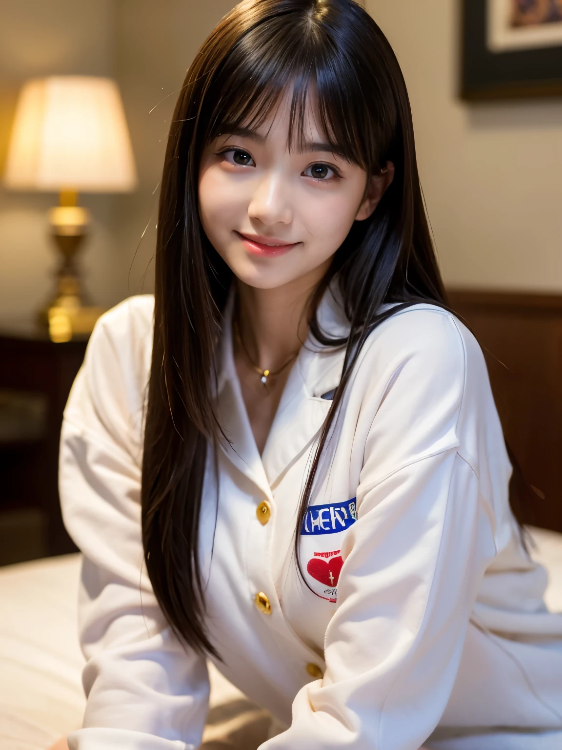 紺と白のセーラー服、Drama club room, high school senior, drama club president, ((full body)), ((photo)), ((best qualtiy, 8K, tmasterpiece:1.3)), Focus:1.2, perfect figure beautiful girl:1.4, 1girl, cowboy shot, look at viewer, eyes facing the camera, incredibly absurd, beautiful and cute girl with a photorealistic face, showcasing top-quality craftsmanship, A Japanese girl preparing for club activities in the drama club room, 15 years old, long, straight, silky black hair, fair skin, big eyes, thin eyebrows, double eyelids, long eyelashes, pink lips, smile, devilish smile, gorgeous features, well-defined facial features, beautiful face line, mysterious beauty, slender, tall, well-balanced proportions, large E-cup breasts, navy blue sailor uniform, favorite silver accessories, well-groomed nails, pretty girl, beauty, devilish type, pretty older sister, passionate about art, sociable, friendly, positive, has leadership skills, is proactive, is flexible, gets things done efficiently, works hard towards dreams and goals, May