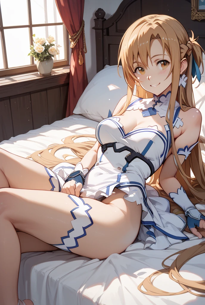 Highest quality、unity 8k wallpaper、32k、masterpiece、Very detailed、Ultra-high resolution、Very detailedな顔, RAW Photos、Yukiasuna、Prince Half Up Long Hair、Bent body, Lie in,