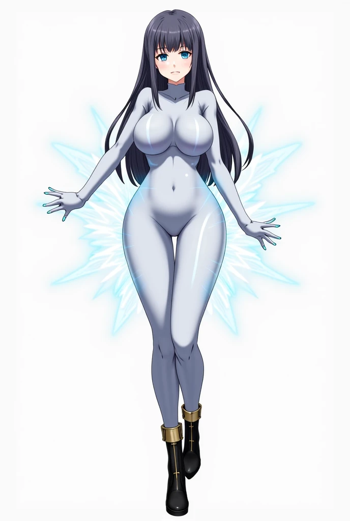 nsfw,1girl,Solo,black hair,masterpiece,best quality,very aesthetic,absurdres,straight on,front view,looking at viewer,Big areola,cowboyshot,body stocking,(cowboy shot:1.3),wideshot,(face:1.1),(foot focus),(wide shot),nude