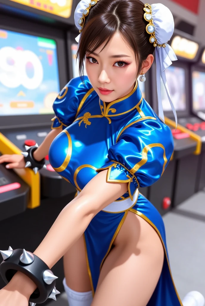 nsfw, bondage costume blue, sexy african girl, Indoor ice skating rink