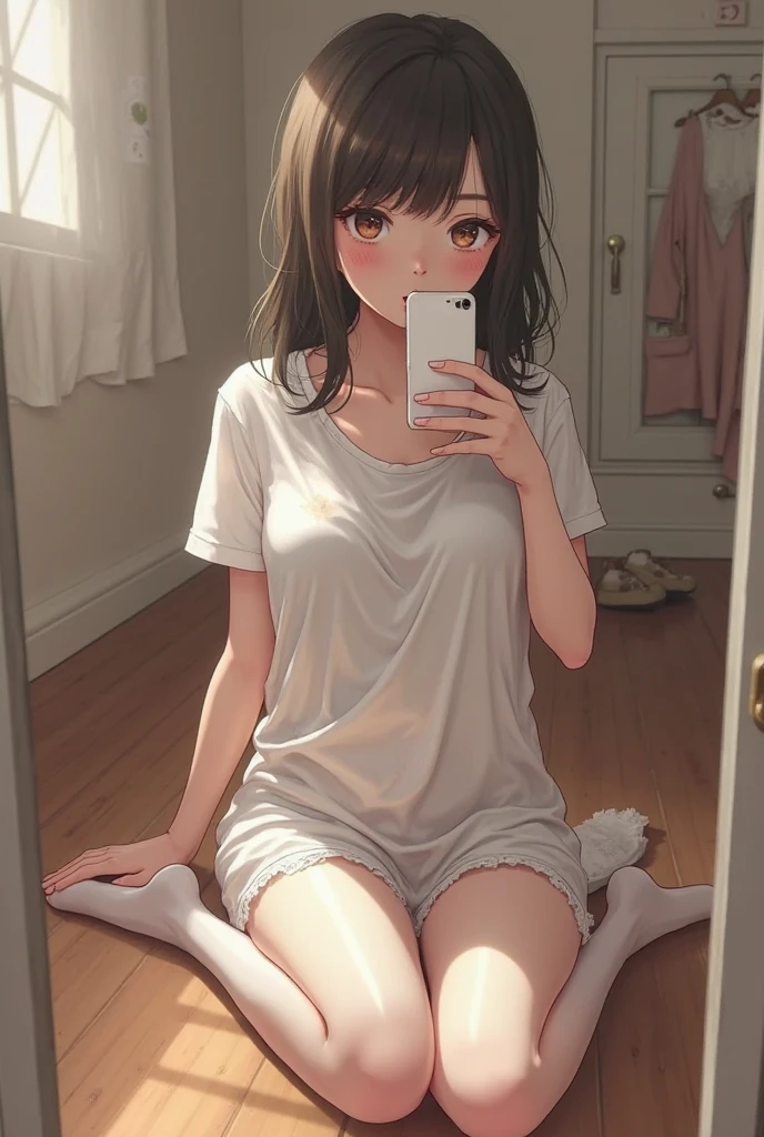 Japanese cartoons girl sitting on a bed with a suitcase in the background, the Japanese cartoons girl is crouching, Actress 👀 :8, beautiful Japanese cartoons girl squatting, From Girl Front, seductive Japanese cartoons girl, female Japanese cartoons character, Japanese cartoons. Soft lighting, 4k Japanese cartoons wallpaper, guweiz on pixiv artstation, badass Japanese cartoons 8 k, return