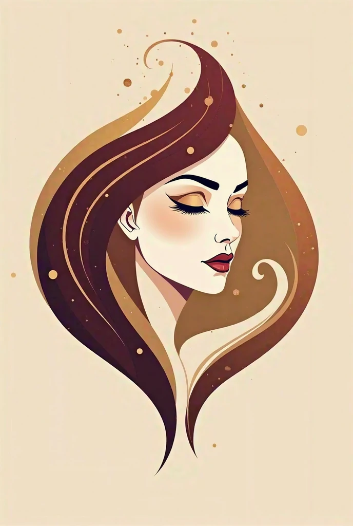 Brand logo featuring a crochet haired goddess, minimalistic 