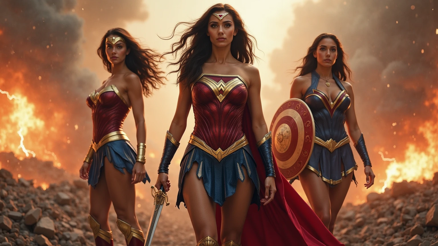 Anushka Shetty as wonder woman showing chubby belly and thighs