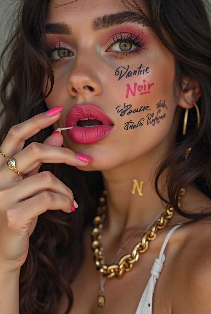 ???? actress with EMANUEL written on her chest