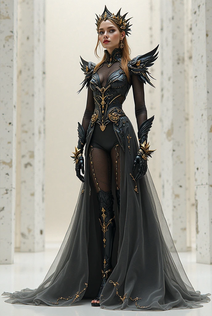 High-resolution ultra detailed photography, A Eurasian woman with tall height and feminine body figure rides a biomechanical dragon in full body pose, woman's clothing in steampunk style with lots of details and accessories, full body pose looking forward into the camera, ambience background at night with magical Lights, body and face realistically depicted in ultra detail, Clothing Maxi skirt with lace, Model woman rides a biomechanical dragon