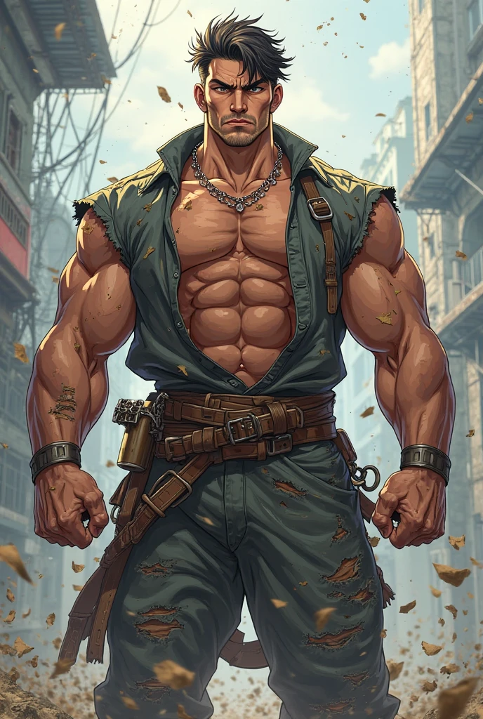chat, create a fighting game character, male and northeastern who is a slum dweller