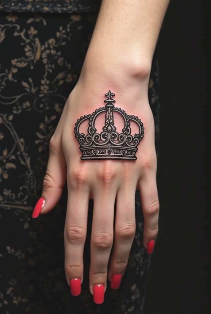 Crown tattoo on a man's fingers