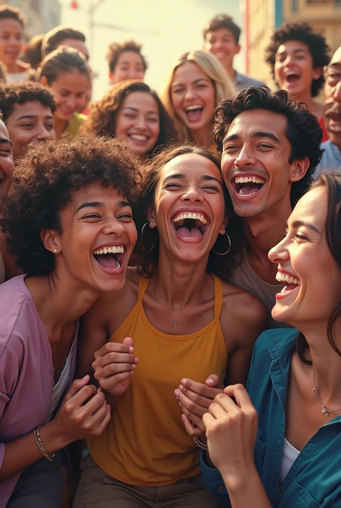 Generate an image gallery of happy people