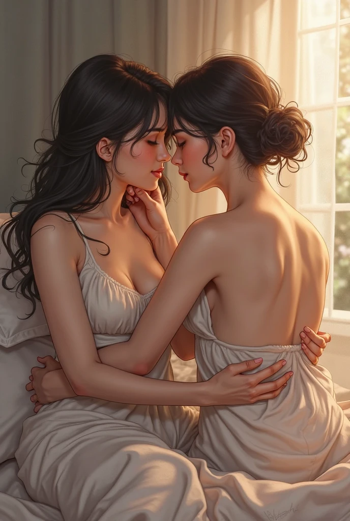 High-quality images of couples: blond man (Tall、Statue-like、Handsome and、Brave young man、Blue eyes、Curly golden hair、Wearing a grey antique military uniform) A woman with black hair (long straight black hair、Long Bangs、Blackberry eyes、A beautiful young femme fatale、naked、PRİNCESS、Hugging。They are in love with each other。Created by Boris Vallejo「Ideal Anatomy」The sketch of、It is characterized by being very detailed.。masterpiece、Detailed study of the face、Beautiful Face、Features of Beautiful Face、Perfect Image、Realistic shots、Detailed study of the face、Full body image、8k、Detailed Images、Highly detailed illustration、A true masterpiece of the highest quality、Careful drawing。Bare Skin、Gown and naked watercolor、
Watercolor Gothic、Romance Black Panties、
Large drops of sweat、Dripping Sweat、A look of ecstasy as she spreads her legs wide、Fierce love