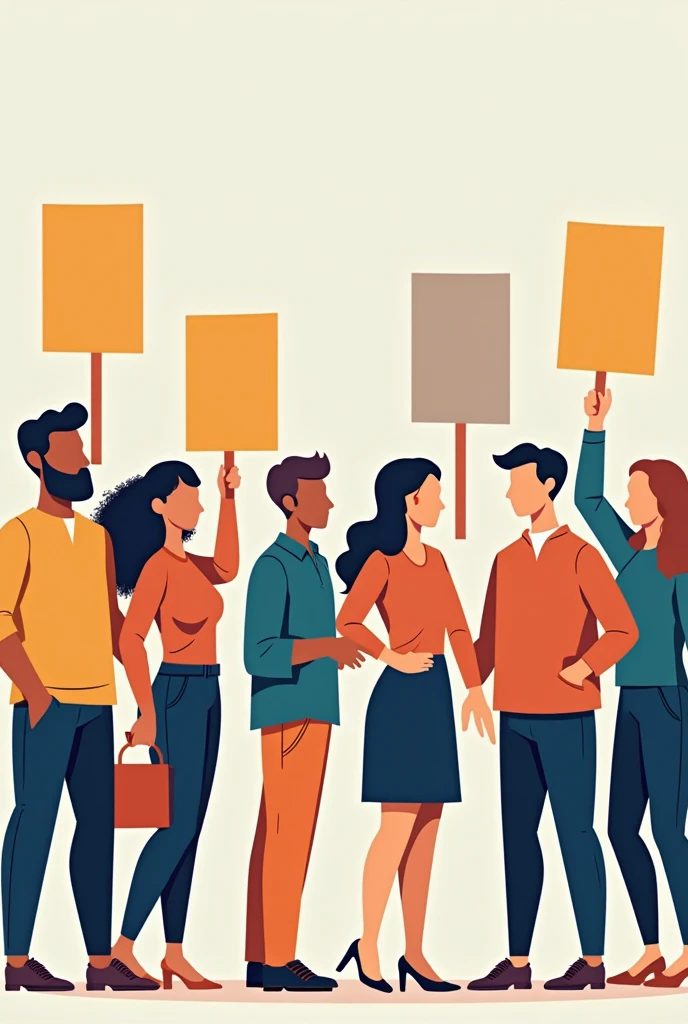 group of energetic LGBTQ diverse men and women protesting with blank banners in a black and white sketch style with a colourful abstract image eminating from the bottom of the picture a group of people holding signs and standing in front of a building, group photo, official artwork, promo image, promotional poster, screen capture, full image, illuminating the area, popart, Art Deco, Conceptual art