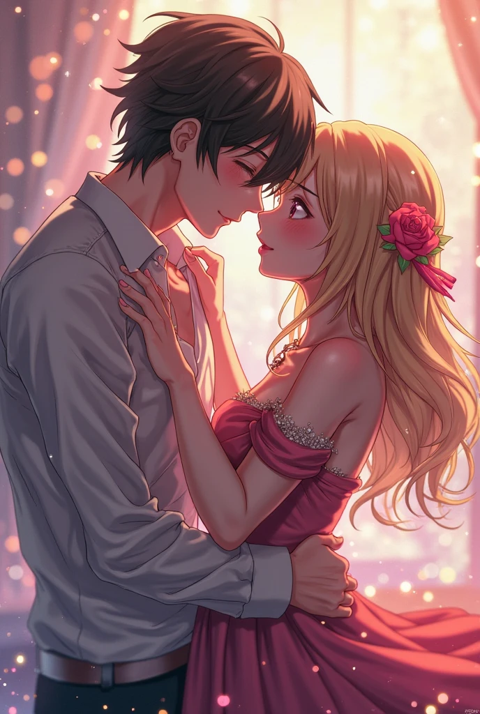 An anime boy kissing his sister naked 