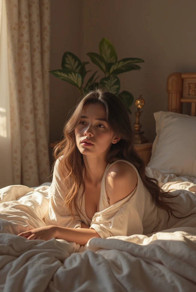 woman completely naked in bed