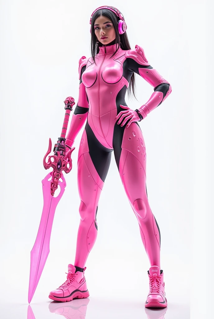 arafed woman in a pink outfit and black boots posing, pink iconic character, katana zero video game character, render of april, highly detailed character, fuchsia skin, 3 d render character art 8 k, female character, kda, full body xianxia, valkyrie style character, game character, fuschia skin, render of mirabel madrigal