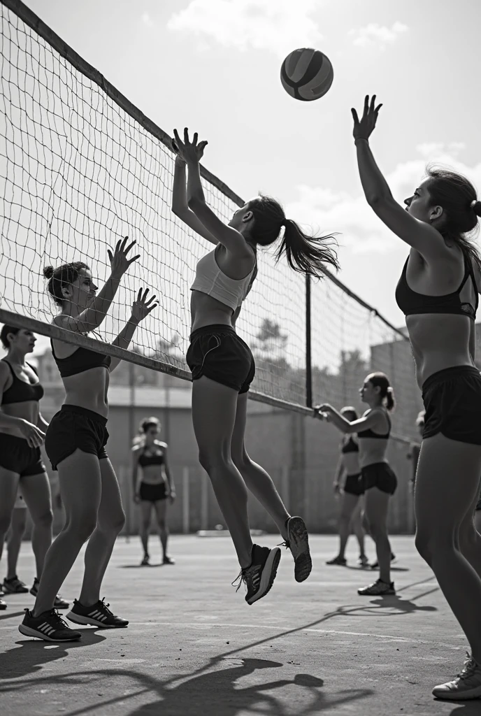 Gir playing voley