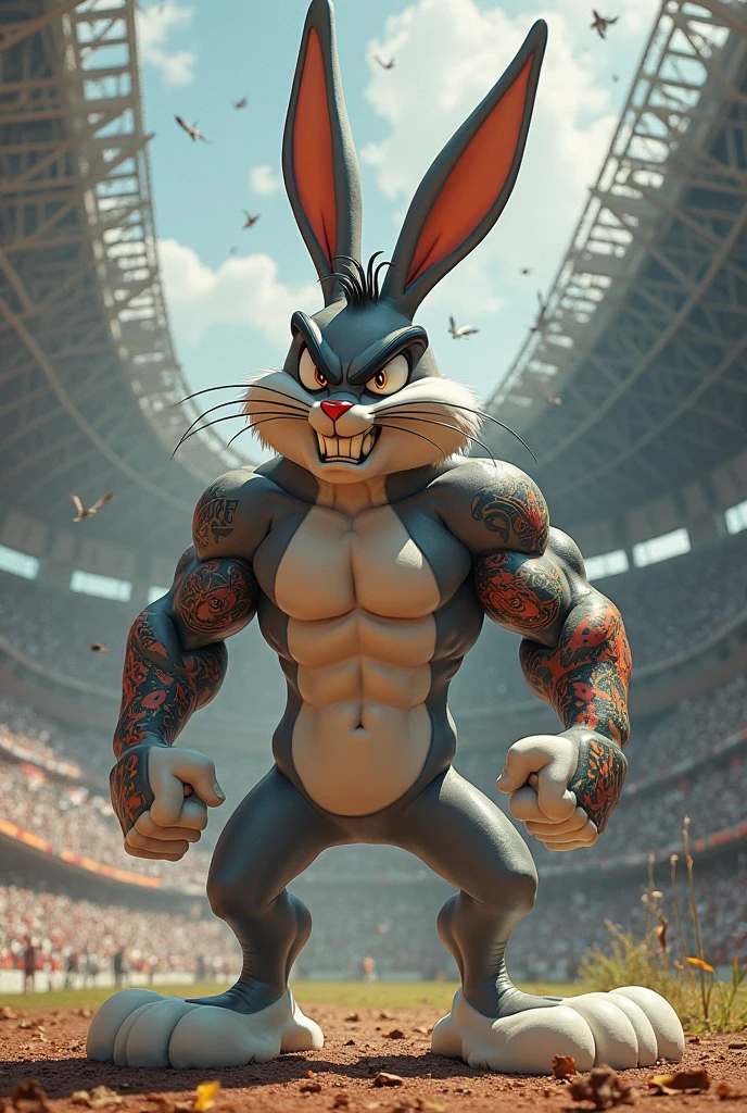 Muscle, bunny, cartoon, abs, athlete, body, sexy, hd, show feet, standing , tied up, nsfw, 