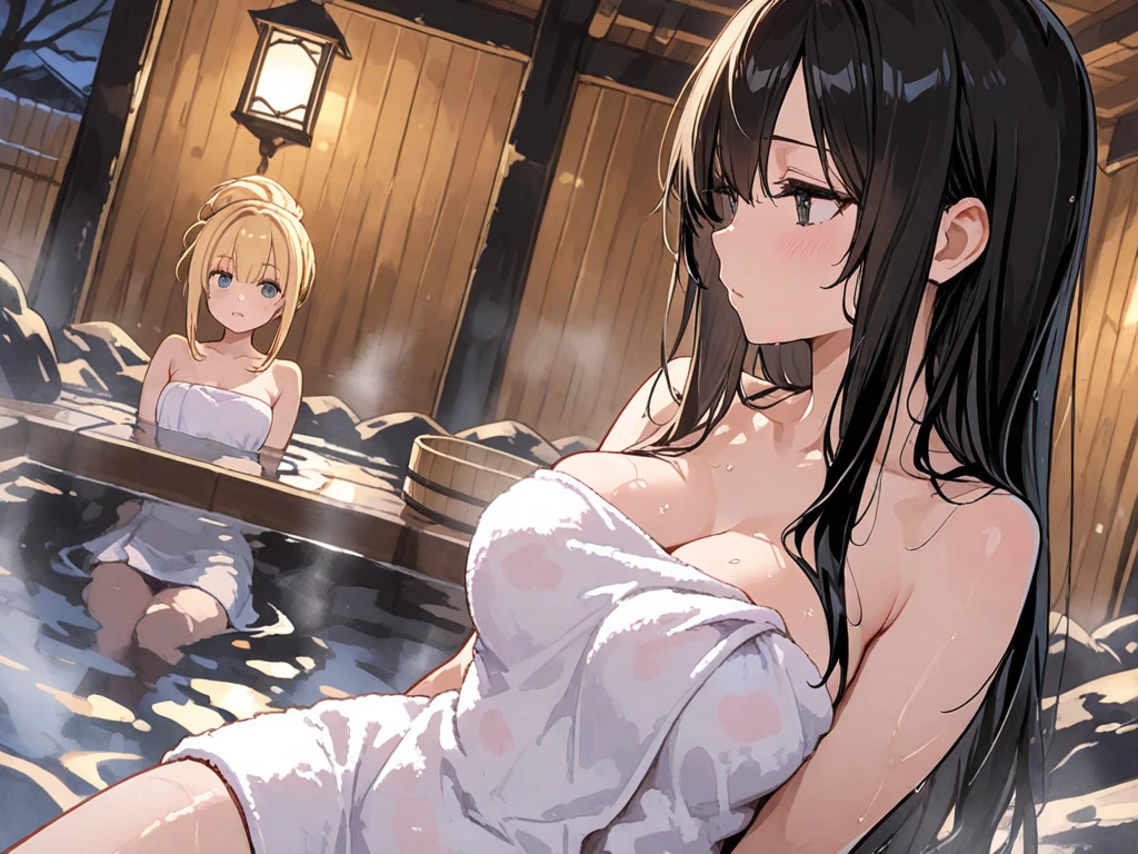 Onsen,Naked towel,(((Sheer towel))), look at viewr, Multiple girls, in group photograph, lineup, harems, High School Girls, 3女の子, Huge perfect breasts, Leaning forward, Cowboy Shot, (Best Quality, 8K, 32K, masutepiece:1.2), focus on chest, perfect eyes