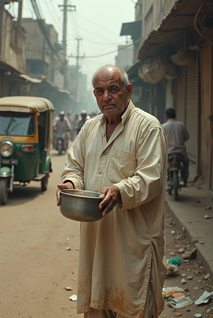 Pakistani poor man, leaving his home permanently