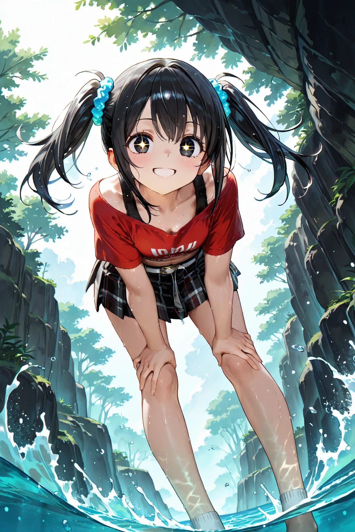 From below, facesitting, panties, small breasts, kawaii