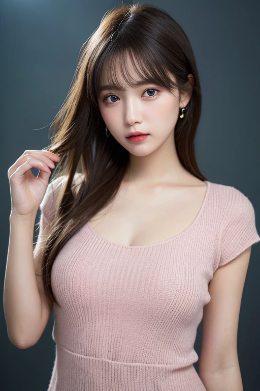 girl((cute)), black hair long hair with bangs, have messy hair, wearing mini cleavage pink dress, with black man professor at laboratory with boys old