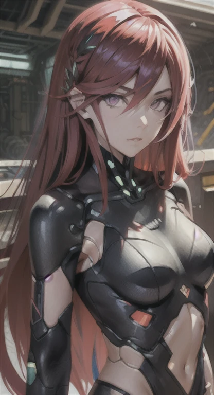 Noble Elf, Blue eyes, 1Girl, (d.e (overwatch):0.8), alone, Long hair, Whisker markings, Tight suit, Brown hair, Face Marks, mitts, breasts, brown eyes, pilot suit, Cowboy-shot, earphone, white gloves, mittlere breasts, curved bangs, skintight, Animal print, bangs, Hasen-druck, Ribbed one-piece tights, Face painting, Pink lips, lean against the wall, holding pistol, serious look, questionable, caring, Investigation procedure, dunkle Gasse, natta, natta sky, red light, (Silhouette, hard light:1.2), Nordic style, high quality, beautiful picture, masterclass!