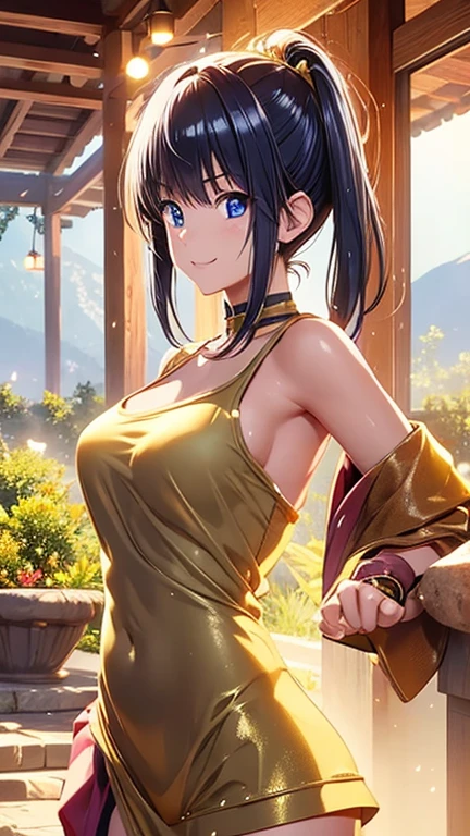 ((Top Quality)), ((Excellent)), (Details), ((Kisshōten)),((Lakṣmī)) ,((God who manifests happiness, beauty, and wealth)), ((Golden peach on the left palm Kichijoten)) nice hands, perfect hands ,Lakṣmī, Goddess,full body,Sunrise, Ultra-Realistic, Stunning Environment, Bright Colors, 13 Years Old,((Robe on half body)), shiny hair, a Girl ,((Blue Eyes)) , Black Hair, ((Gold Robe)), ((half-smile)),(high ponytail), ((Golden peach on the left palm Kichijoten)) ,Twin bun hairstyle ,corolla,((upper body)),Flower hairpin,Golden Peach, Sunlight, ((naked)),Golden Peach ,((topless)), ((Halo)),((Lots of flowers)),((Lots of bubbles)),((Lakṣmī)), (Gold loincloth), ((naked)) ,((Kisshōten)),((topless)), Robe on half body,Gold Robe, Gold loincloth, ((upper body)), ((Lakṣmī Standing on a lotus flower)),Halo,((corolla)), Standing,((Lots of bubbles)),((upper body)),Standing,Flower hairpin, shiny hair, Twin bun hairstyle, Golden Peach ,((Moderate Breasts)),(Gold Robe) , (half-smile), ultra realistic,((Gold loincloth)),Kisshōten,((naked)),Standing, best quality, blunt bangs, Lotus flower,
