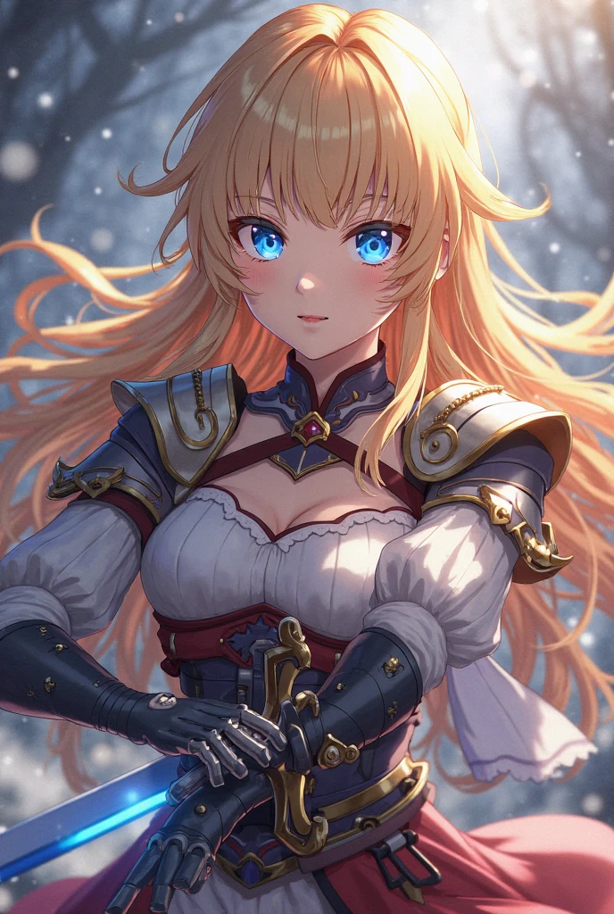 Minako Aino、Breastplate、Beautiful breasts、Orange Armor、Sailor Suit Armor、Red ribbon armor on head、Cleavage、Cute face、