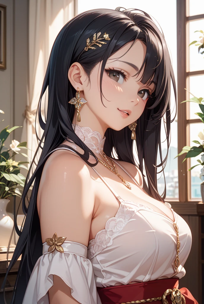 (Masterpiece, 8k, Best Quality, Highly detailed, depth of field:1.4), 1girl, (yellow eyes:1.5), heterochromia, (red eyes:1.2), rating: sensitive, , black hair, twintails, hair over right eye